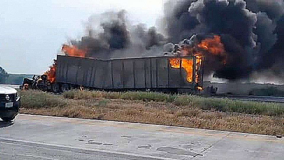 Incendio en la autopista