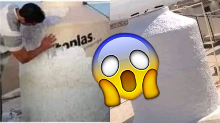 Por ola de calor, hombre protege su tinaco y se vuelve viral