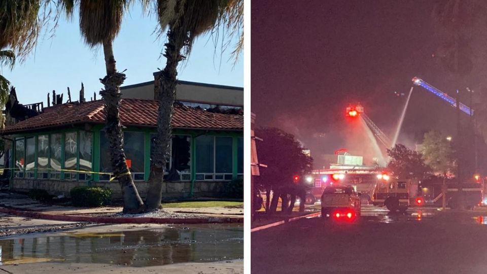 Restaurante Johnny Carino's de Laredo, Texas se consume por el fuego.