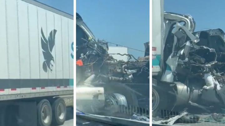 Captan terrible accidente de tráiler en Autopista a Nuevo Laredo | VIDEO