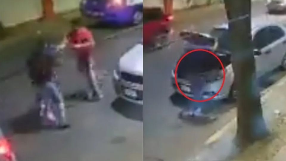 El ladrón no se salió con la suya. siendo enfrentado por el dueño del auto y tres personas más, dándole la paliza de su vida