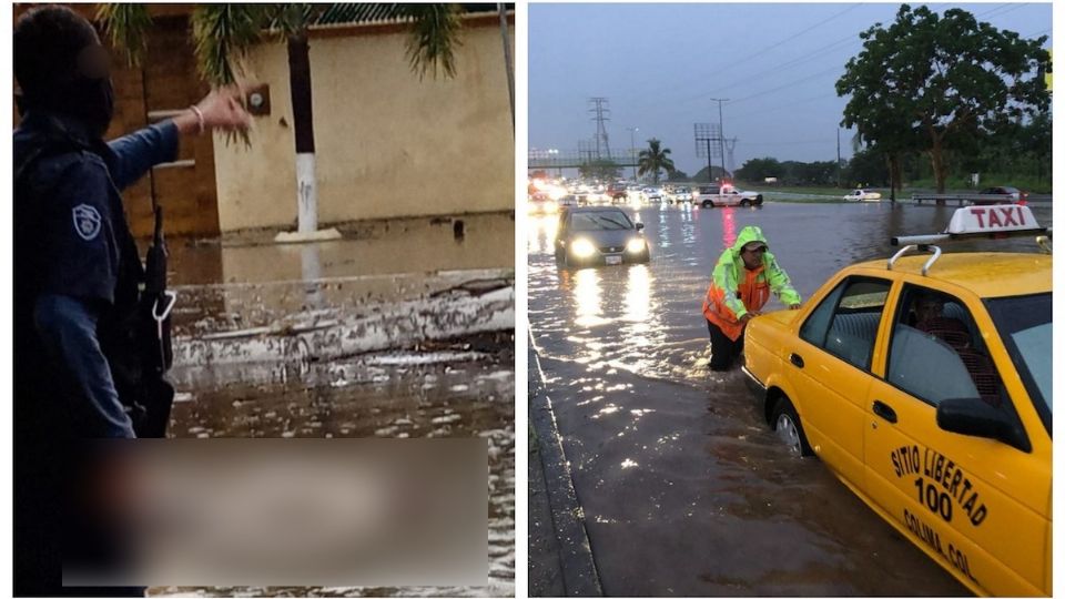 El cuerpo empezó a flotar por las calles luego de as fuertes lluvias an Colima