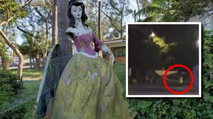 Captan a estatua de Blanca Nieves caminando en Reino Mágico de Veracruz |VIDEO