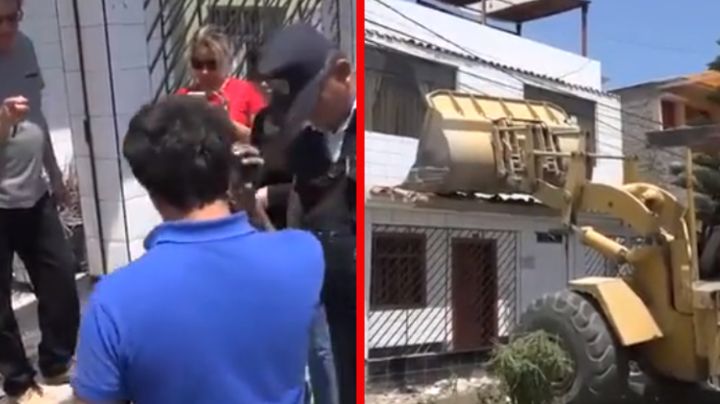 Vecino gandalla se apropia de banqueta para su estacionamiento; así lo demolieron | VIDEO