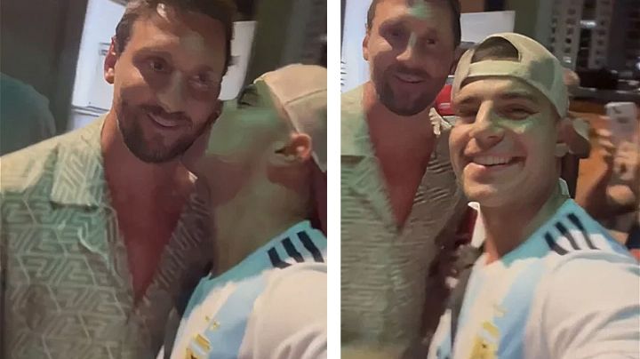 ¡Toqué a Messi, lo toqué!; empleado se lo topa en su tienda y estalla de emoción | VIDEO