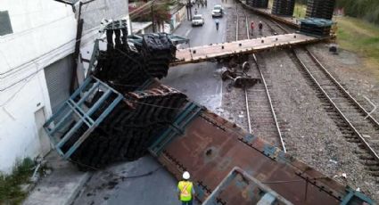 Descarrilamiento del tren en Monterrey, en la avenida Colón causa congestionamiento vial | VIDEO