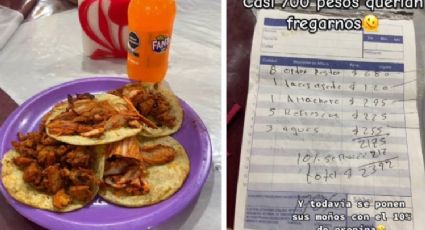 Clientes denuncian taquería que les cobra 800 pesos de más