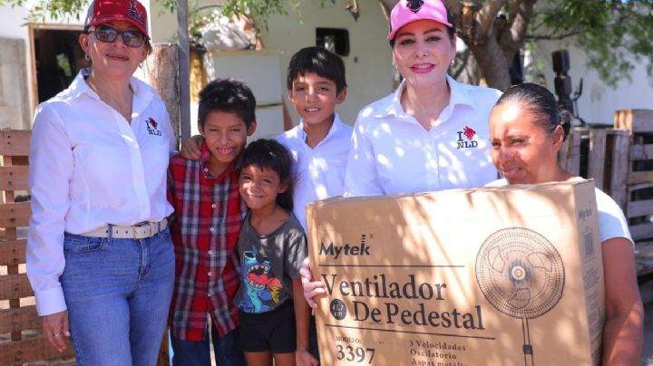Entregan 200 ventiladores de pedestal a vecinos de la colonia Santa Cecilia en Nuevo Laredo