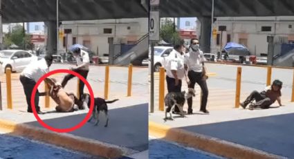 Guardias patean a hombre en situación de calle; solo se resguardaba del Sol | VIDEO