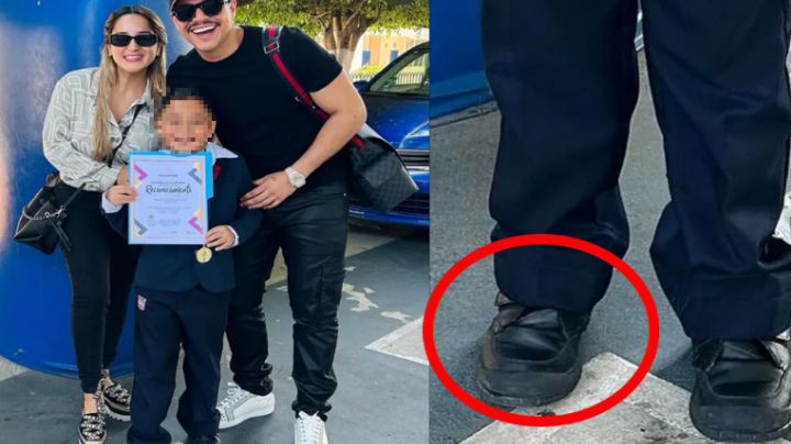 Critican a Eduin Caz por no comprarle zapatos nuevos a su hijo