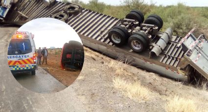 Fuertes vientos vuelcan a trailero en la Carretera Nacional