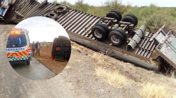 Fuertes vientos vuelcan a trailero en la Carretera Nacional