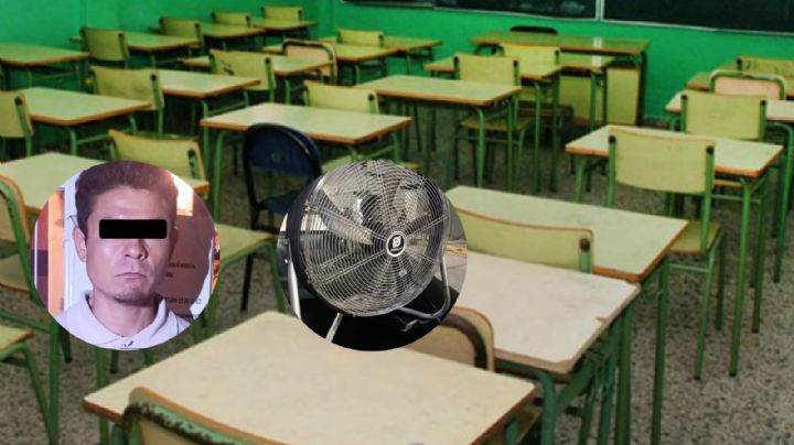 Detienen a sujeto que robó abanico de plantel educativo en Apodaca | FOTOS