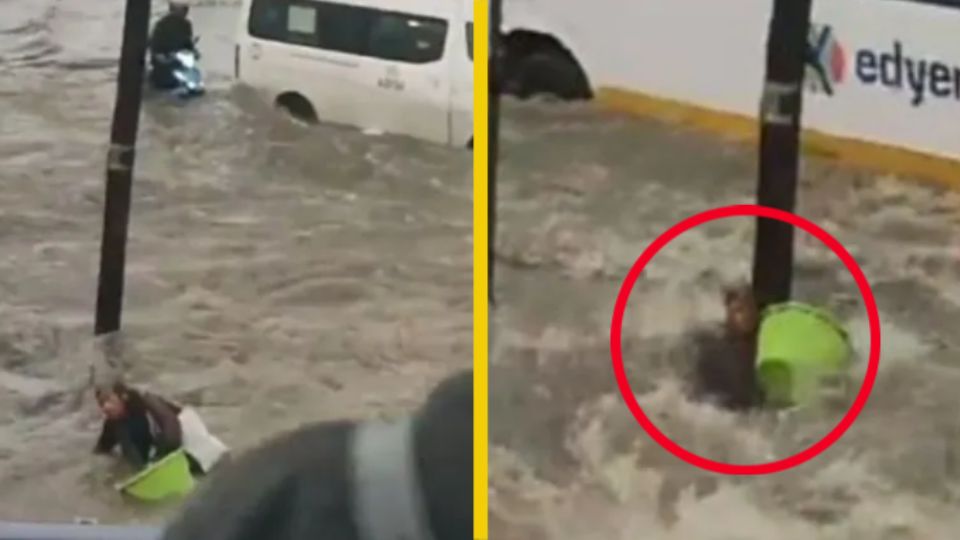 La mujer mayor fue sorprendida por una avalancha de agua que casi acaba con su vida