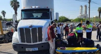 Motociclista choca con tráiler en Carretera Nacional de Nuevo Laredo