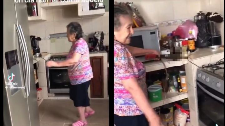 Valiente abuelita acaba con ratón de un solo machetazo | VIDEO