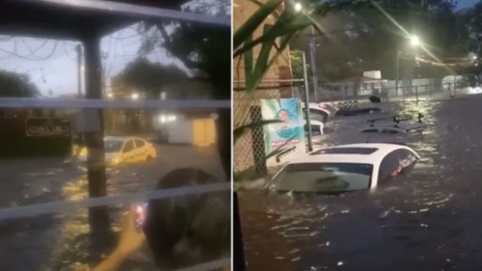 Las fuertes inundaciones dejaron varios autos debajo del agua y hasta personas navegando en kayaks