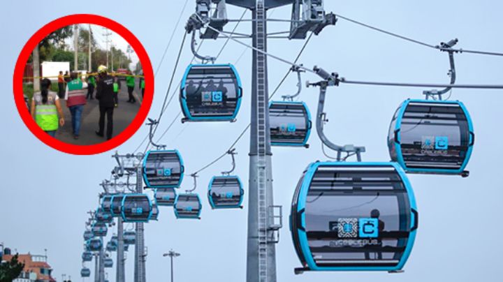 Hombre escala torre del Cablebús e intenta aventarse para acabar con su vida | FOTOS