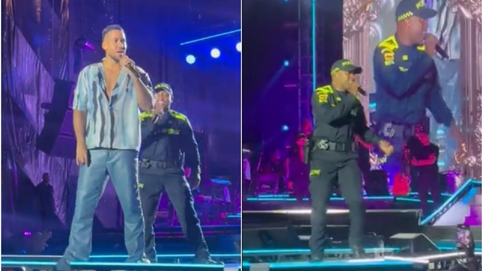 Romeo Santos cantó a dueto con policía de Colombia