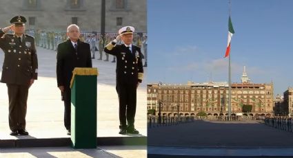 AMLO iza bandera a media asta en memoria de las víctimas de los sismos del 19-S