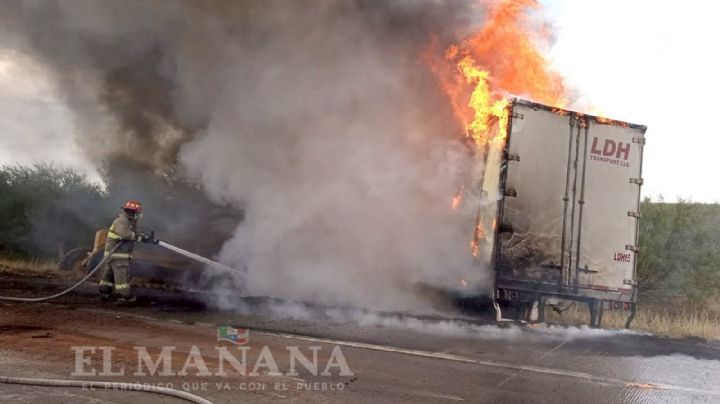 Ya fue identificado el trailero que murió calcinado en el Libramiento Mex 2