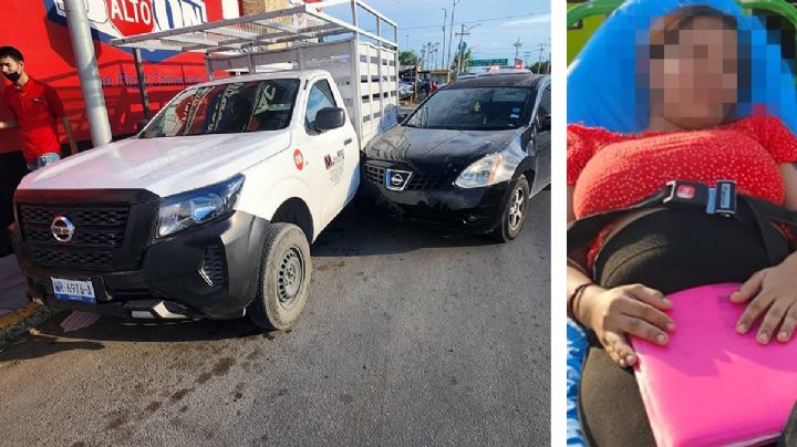 Lesionan a embarazada de 8 meses, tras choque múltiple en la Eva Sámano