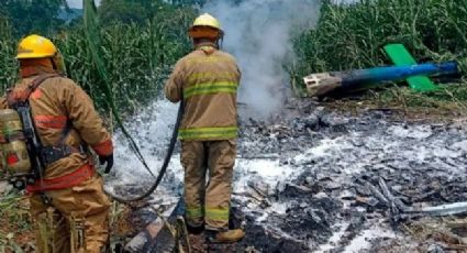 Se desploma e incendia helicóptero en Jalisco;  hay tres calcinados