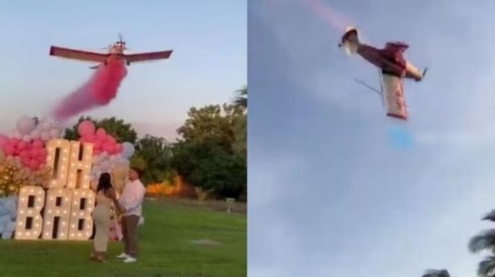 MOMENTO EXACTO en que avioneta se estrella tras revelar sexo de bebé | VIDEO