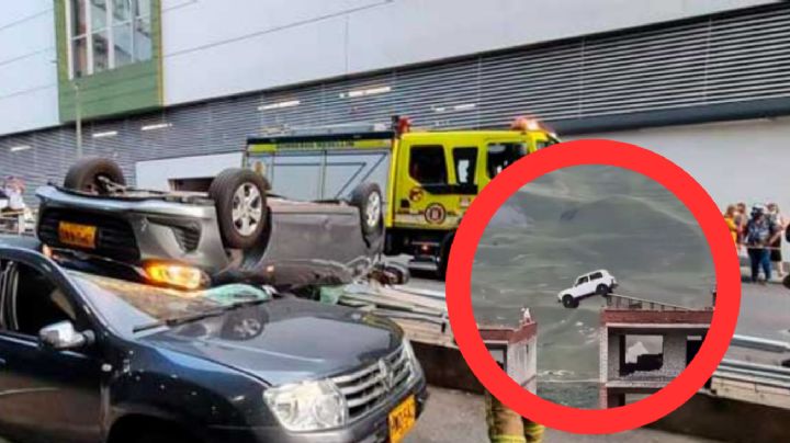 Joven se salva de morir tras chocar contra un edificio y caer 20 metros al vacío en su auto | VIDEO