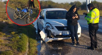 Chofer va en sentido contrario y atropella a motociclista en Carretera Nacional