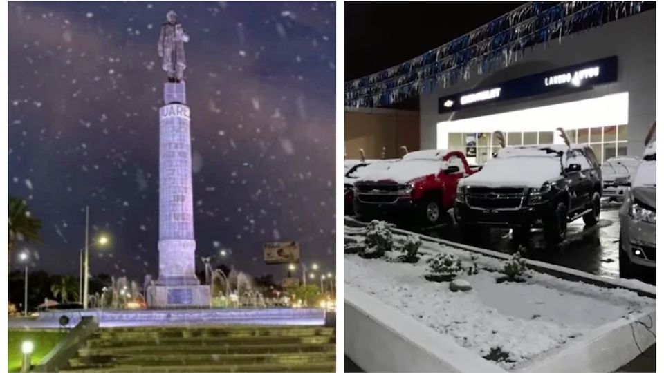 Si el pronóstico se cumple se estaría registrando nieve en los dos Laredos.