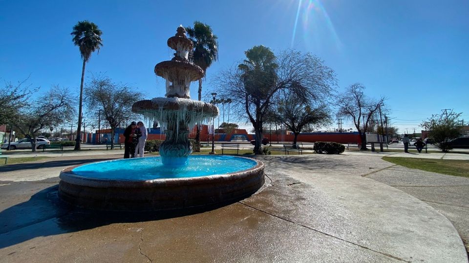 Las fuentes públicas en Nuevo Laredo se congelaron