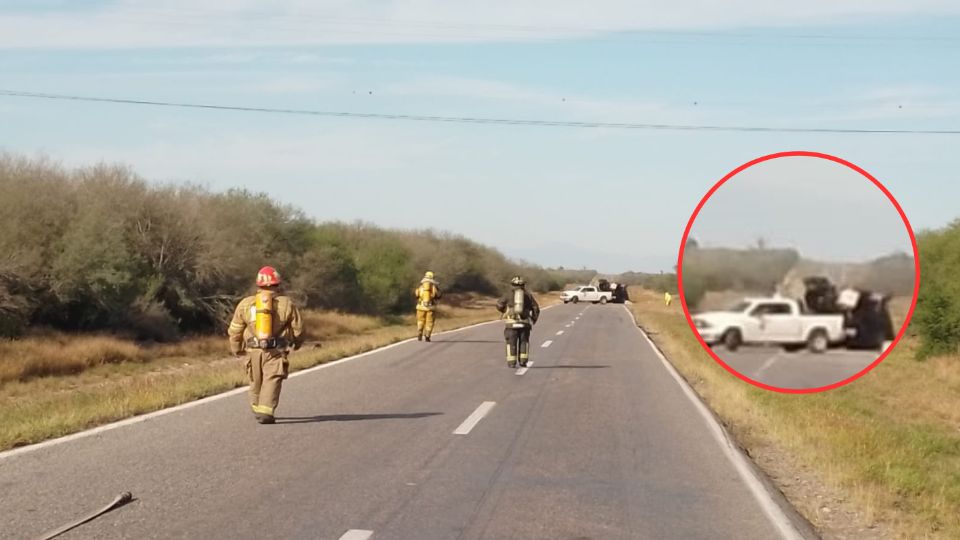 Volcadura en la carretera Victoria - Matamoros