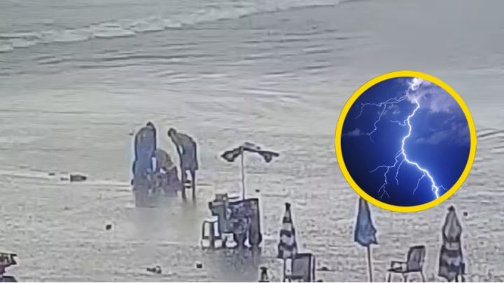 Rayo fulmina a abuelita en la playa; descarga se lleva a 7 personas heridas | VIDEO