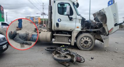 Nuevo Laredo: trailero da vuelta prohibida y lesiona a motociclista de gravedad