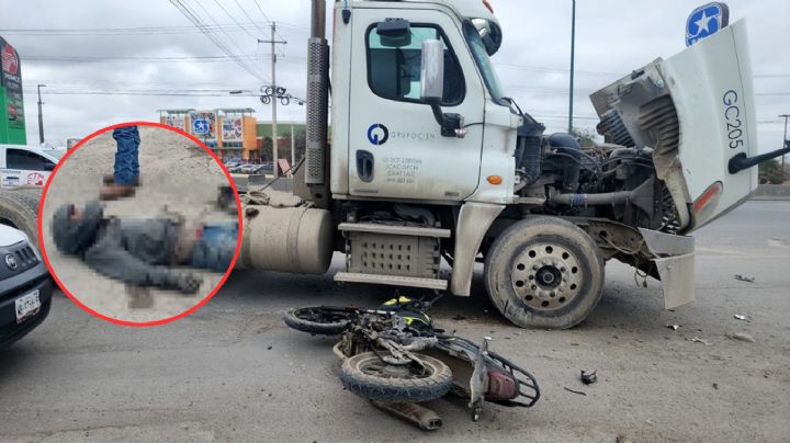 Nuevo Laredo: trailero da vuelta prohibida y lesiona a motociclista de gravedad