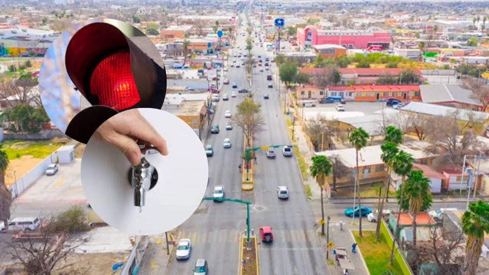 Semáforo rojo del agua en Nuevo Laredo