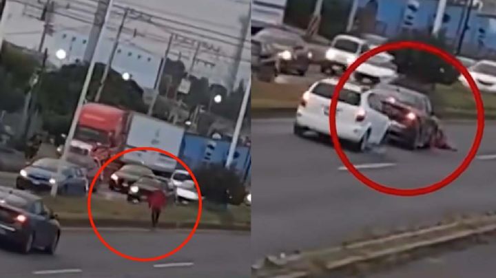 Hombre finge ser atropellado y por choque lo arrollan de verdad | VIDEO