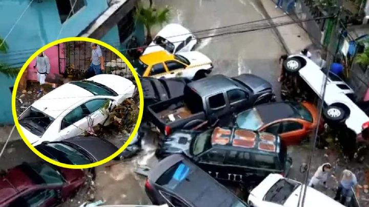 Clima extremo en Nuevo León: 13 autos son arrastrados por corriente