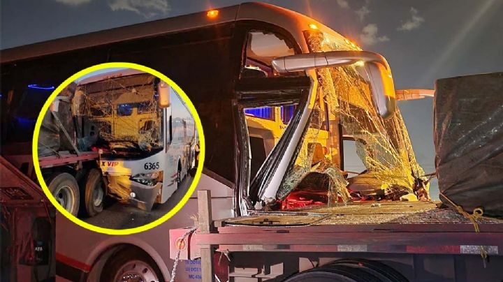 Autobús de pasajeros que iba a Zacatecas choca contra tráiler; hay heridos