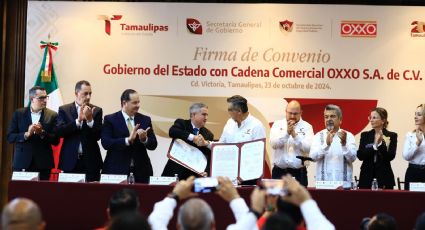 Firman convenio Gobierno de Tamaulipas y Oxxo para fortalecer seguridad