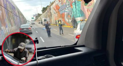 Limpiaparabrisas muere tras caer al vacío desde un puente; se estrelló contra un auto