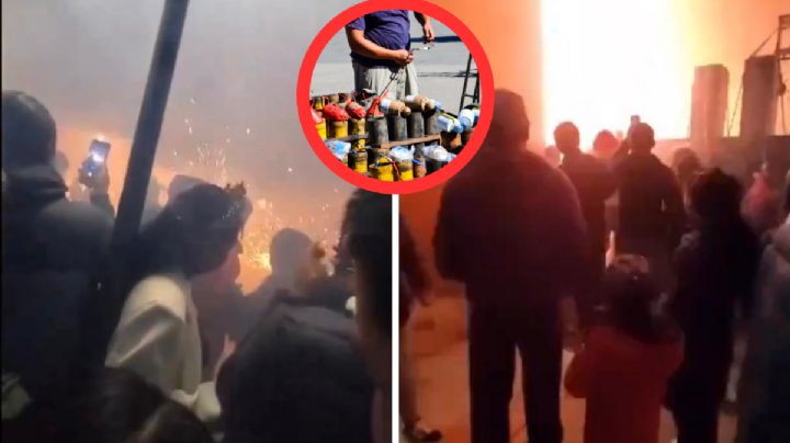 Pirotecnia provoca la explosión de un tanque de gas durante fiestas patronales I VIDEO