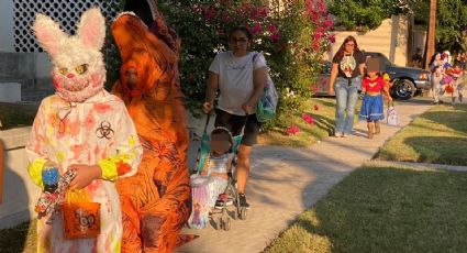 Halloween: sorprenden a niños y niñas en colonia Jardín; hubo concurso de disfraces y muchos dulces