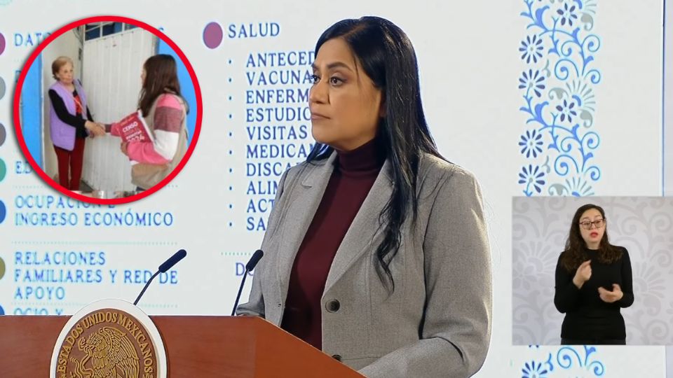 La titular de la Secretaría del Bienestar, Ariadna Montiel, afirmó la contratación de 20 mil médicos, enfermeros, para atender y hacer realidad este derecho