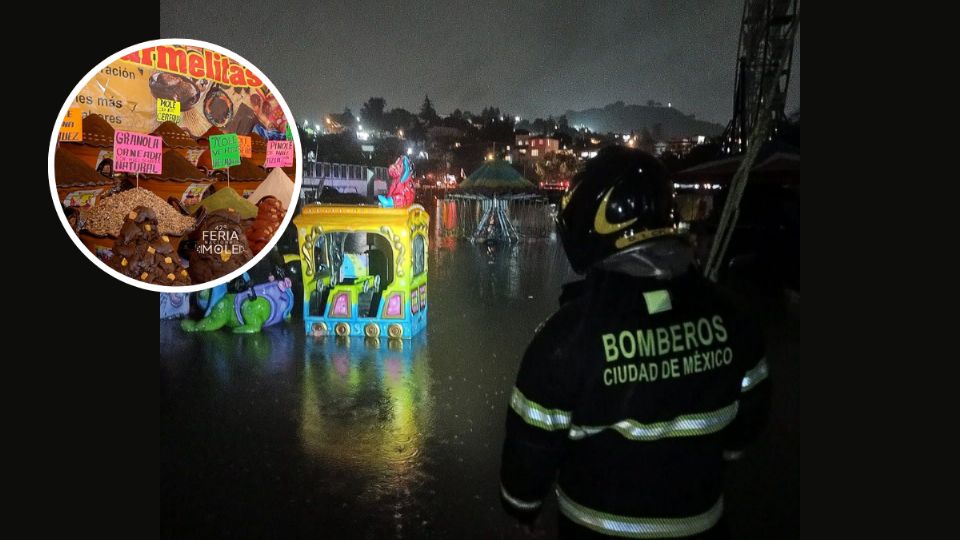 La fuerte lluvia registrada en la Ciudad de México provocó el cierre de la feria que se lleva en el Pueblo de San Pedro Atocpan