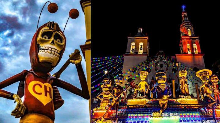 Santiago, Nuevo León, exhibe monumental altar de muertos de Chespirito | FOTO