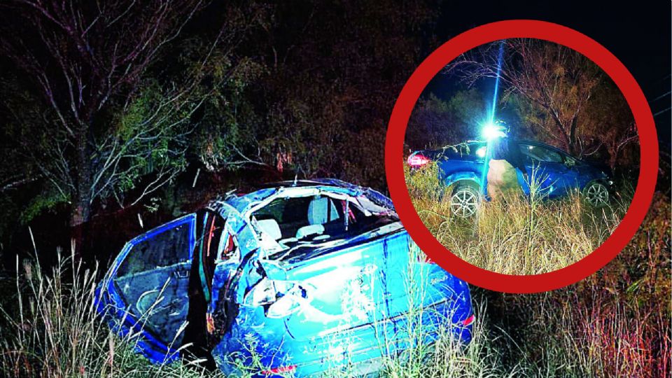 El carro quedó completamente destrozado