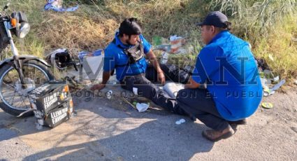 Nuevo Laredo: motociclista se impacta contra camioneta que invadió su carril