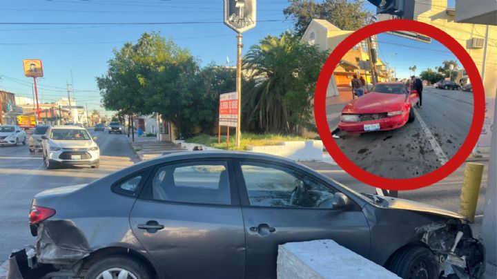 Abuelito provoca brutal choque en la avenida Guerrero; autos quedaron destrozados